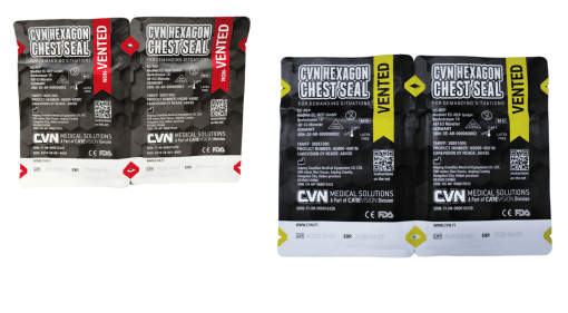 CVN8 Hexagon Chest seal 2-pack, venttiilillä tai ilman