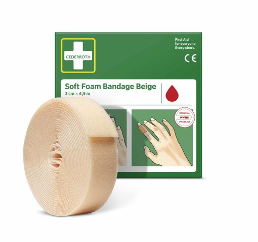 Cederroth Soft laastari 3 cm x 4,5 m beige tai sininen