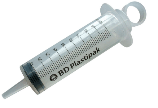 BD Plastipak kumimäntäruisku, 50 ml, katetrikärki