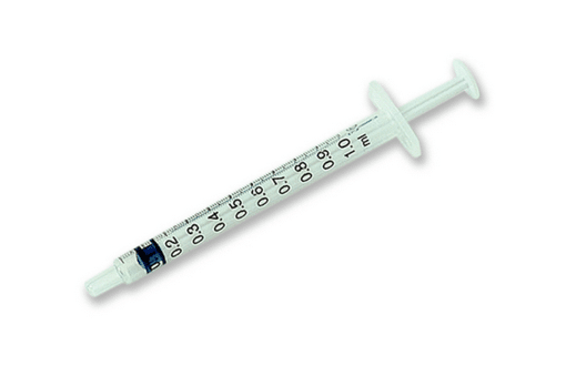 BD Plastipak kumimäntäruisku, 1 ml, luer