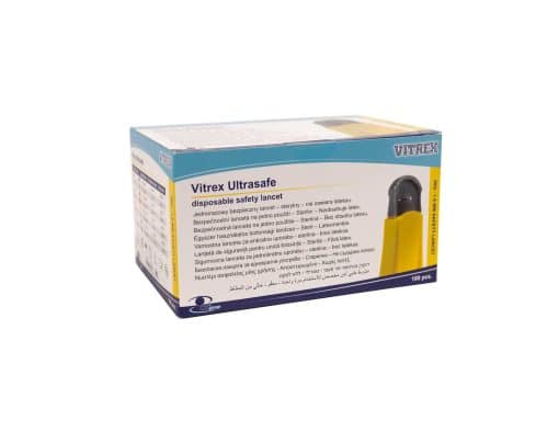 Turvalansetti Vitrex Ultrasafe 26G x 1,8mm kelt. 100kpl - Image 2