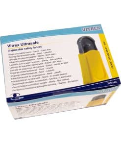 Turvalansetti Vitrex Ultrasafe 26G x 1,8mm kelt. 100kpl