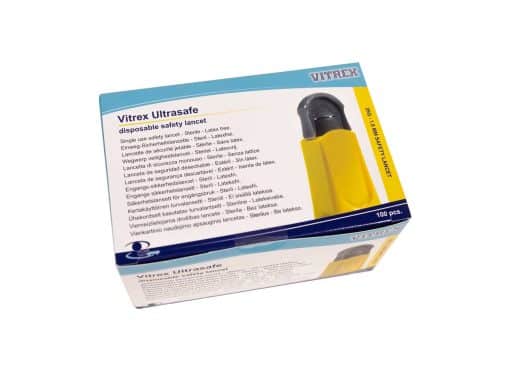 Turvalansetti Vitrex Ultrasafe 26G x 1,8mm kelt. 100kpl
