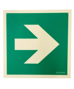 Opastekyltti nuoli 20 x 20 cm, jälkivalaiseva