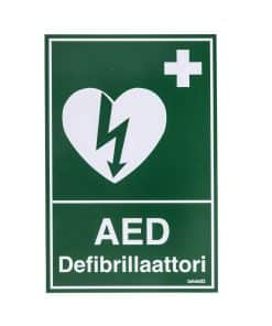 Defibrillaattorikyltti, kiinteistössä defibrillaattori