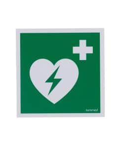 Opastekilpi defibrillaattori